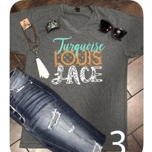 Turquoise Louis and lace tshirt